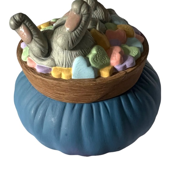 Vintage @86 dona's molds inc hand painted hearts & mouse ceramic trinket holder - Picture 14 of 15